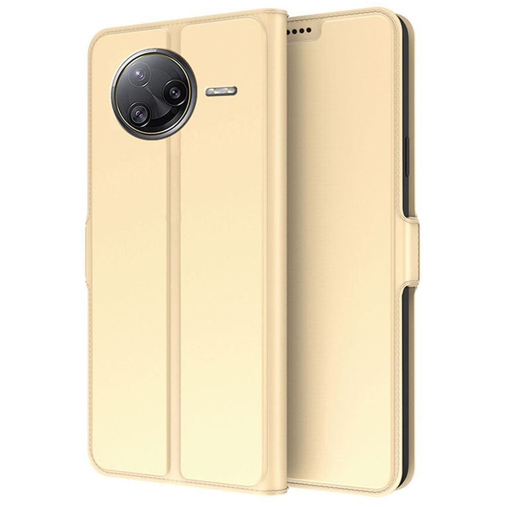 Xiaomi Poco F7 Ultra EIDERWOOD Faux Leather Flip Case with Card Holder & Stand Function – Gold