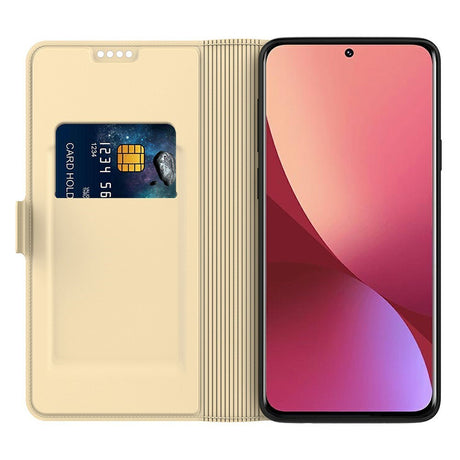 Xiaomi Poco F7 Ultra EIDERWOOD Faux Leather Flip Case with Card Holder & Stand Function – Gold