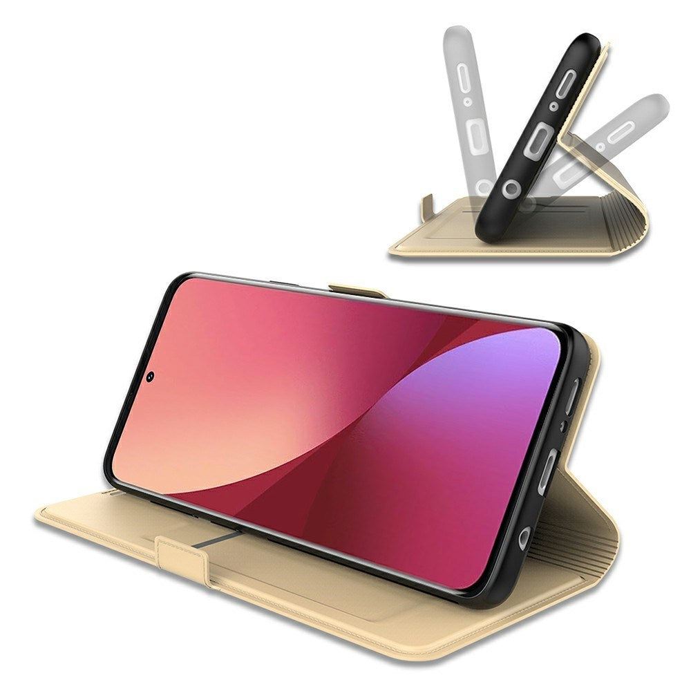 Xiaomi Poco F7 Ultra EIDERWOOD Faux Leather Flip Case with Card Holder & Stand Function – Gold