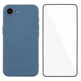 iPhone 16e Protection Set with Flexible Plastic Case & Screen Protector - Blue