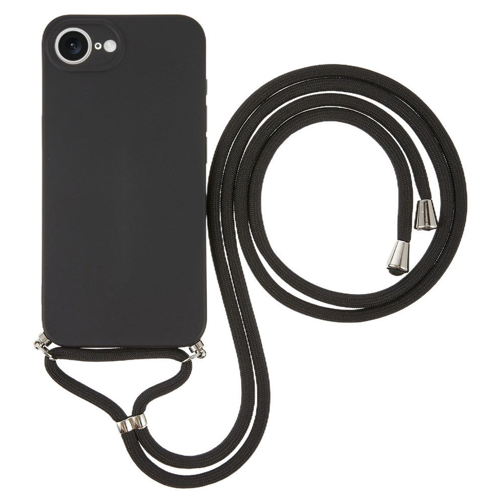 iPhone 17e / 16e EIDERWOOD Lined Flexible Plastic Case w. Strap - Black