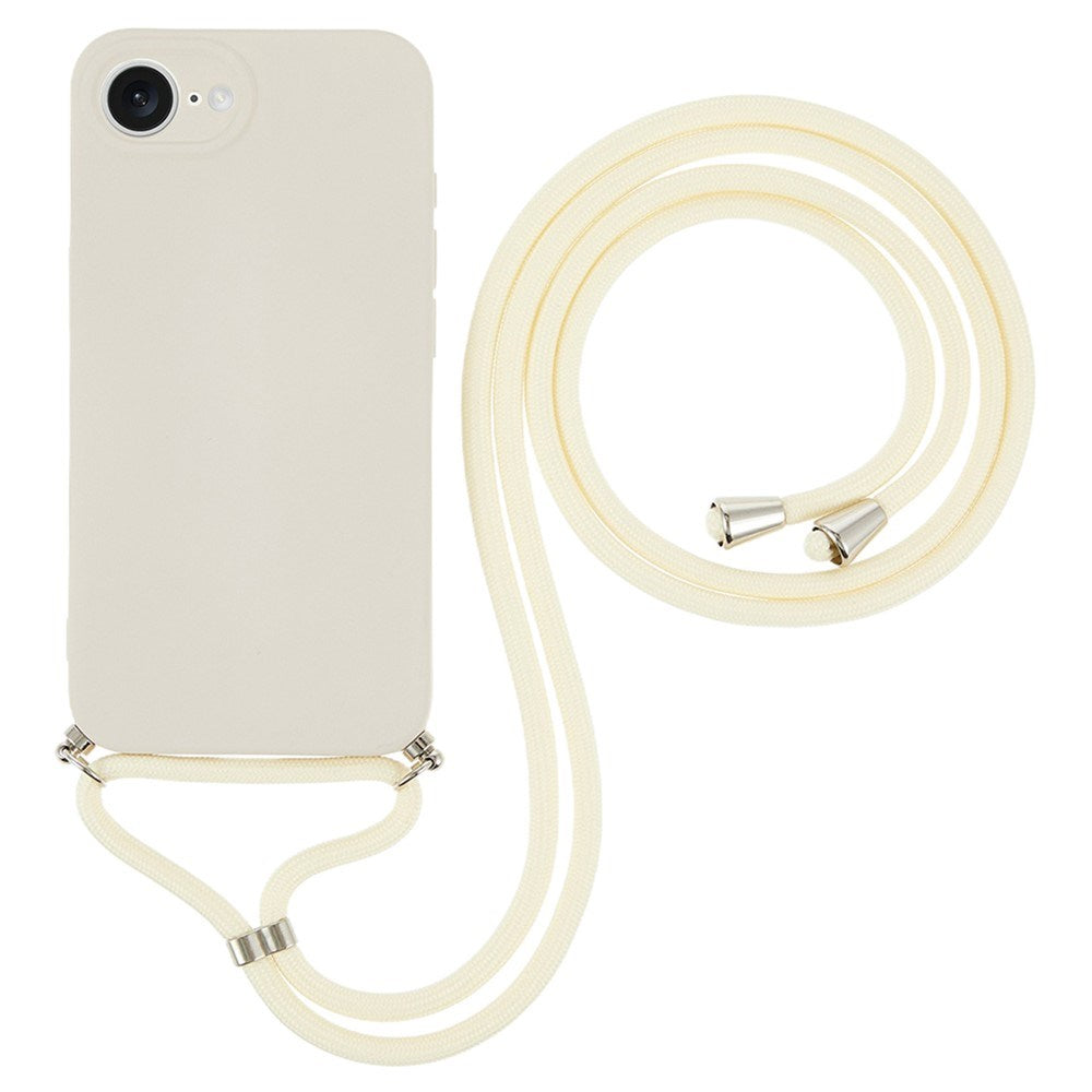 iPhone 17e / 16e EIDERWOOD Lined Flexible Plastic Case w. Strap - Beige