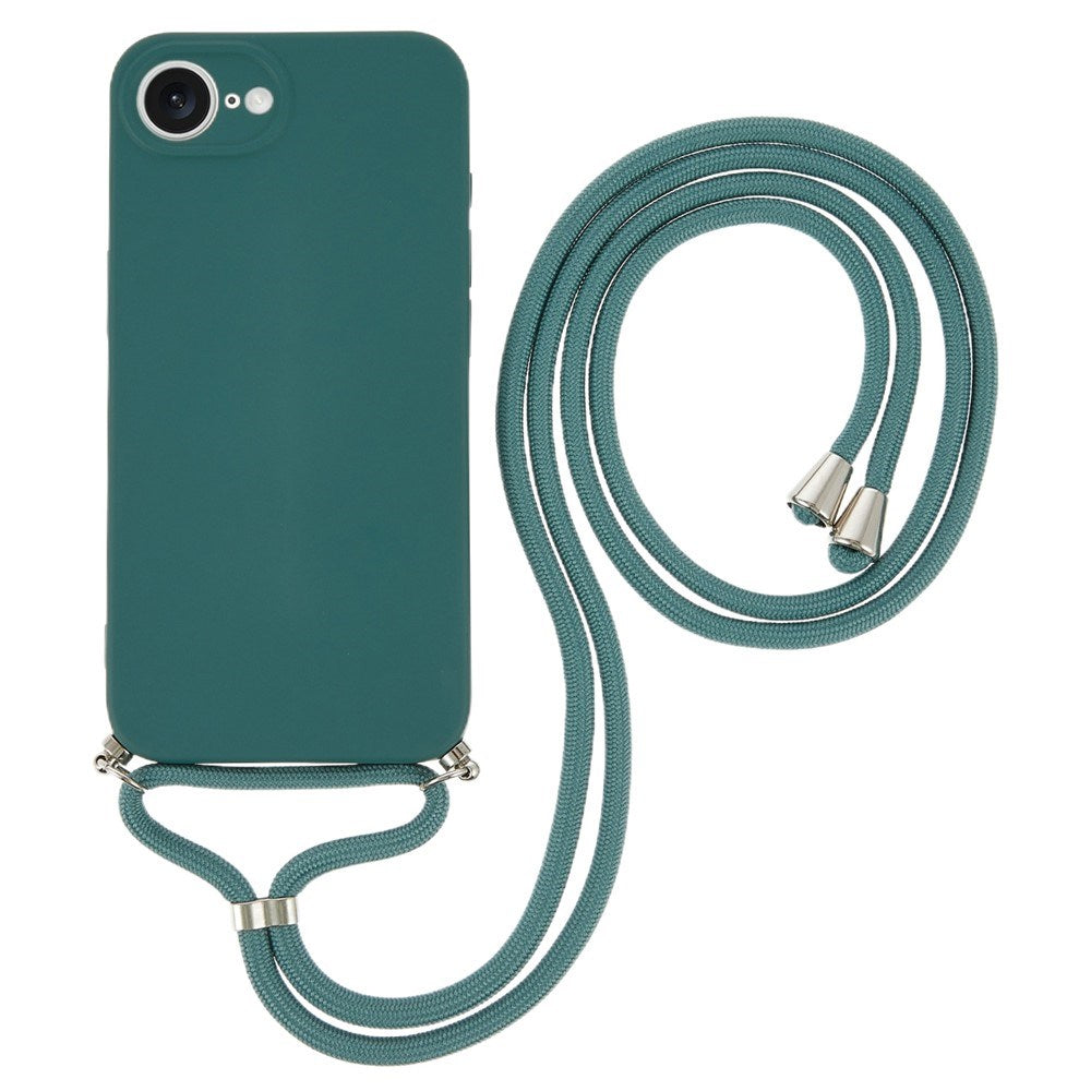 iPhone 17e / 16e EIDERWOOD Lined Flexible Plastic Case w. Strap - Dark Green