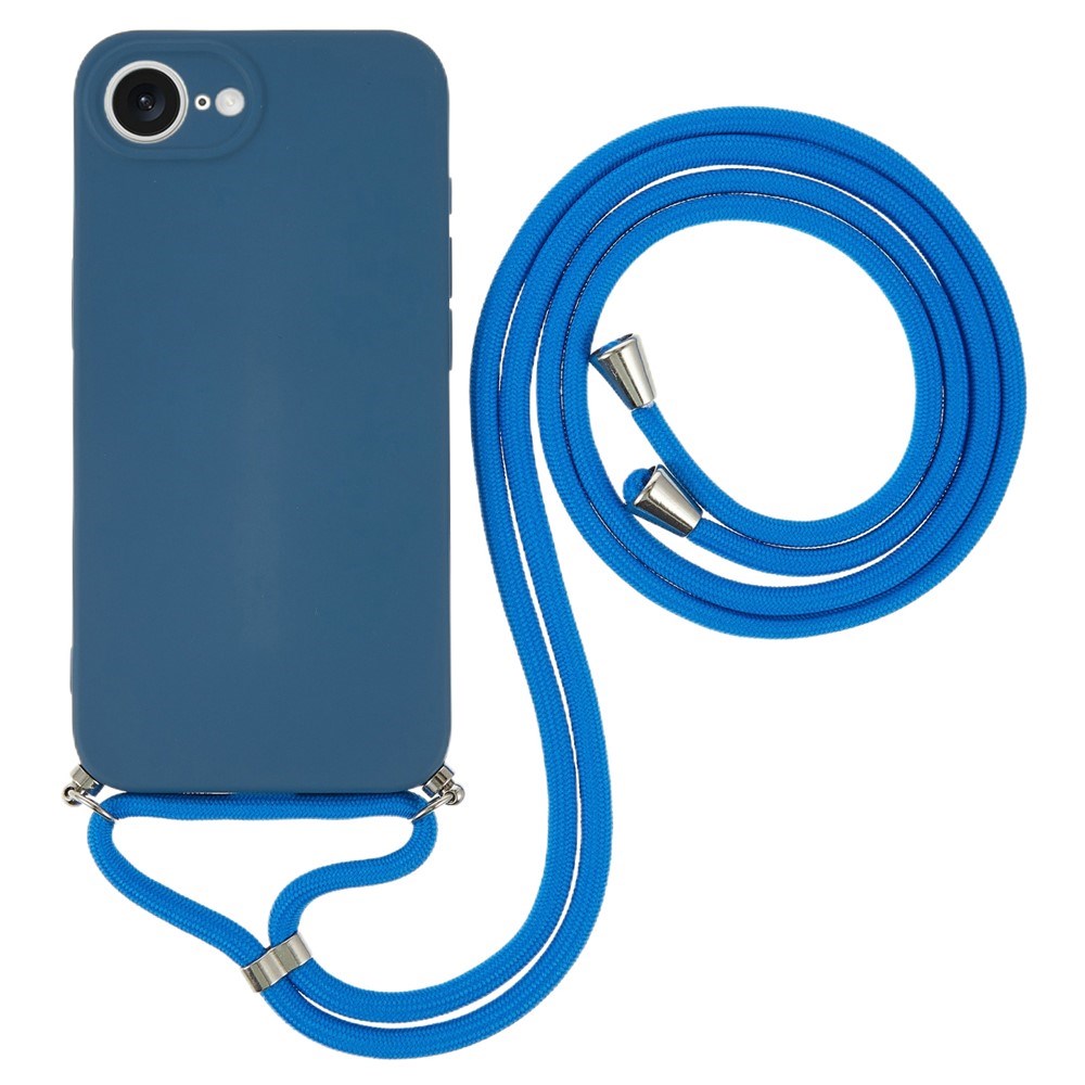 iPhone 17e / 16e EIDERWOOD Lined Flexible Plastic Case w. Strap - Dark Blue