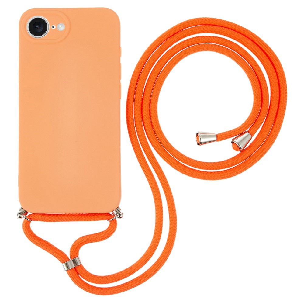 iPhone 17e / 16e EIDERWOOD Lined Flexible Plastic Case w. Strap - Orange
