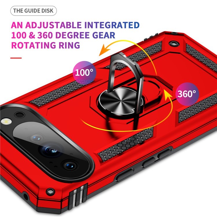 EIDERWOOD Google Pixel 10 Pro XL Hybrid Craftsman Case with 360 Rotatable Kickstand - Red