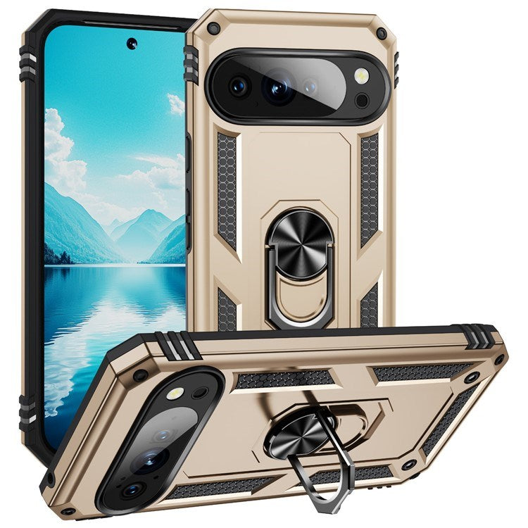EIDERWOOD Google Pixel 10 Pro XL Hybrid Craftsman Case with 360 Rotatable Kickstand - Gold