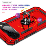 EIDERWOOD Google Pixel 10 / 10 Pro Tough Case with 360 Rotatable Kickstand - Red
