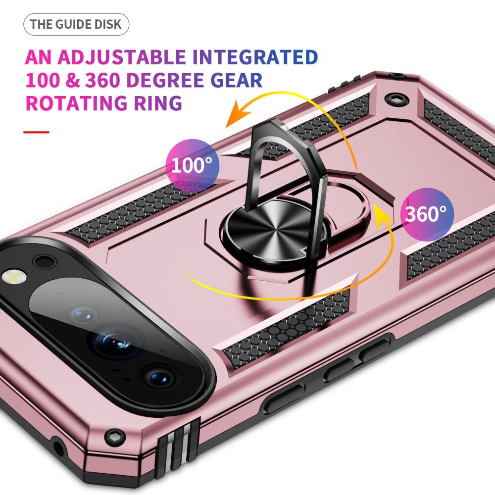 EIDERWOOD Google Pixel 10 / 10 Pro Tough Case with 360 Rotatable Kickstand - Rose Gold