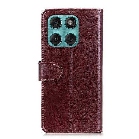EIDERWOOD Motorola Edge 60 Fusion Faux Leather Flip Case with Cardholder & Stand Function - Brown