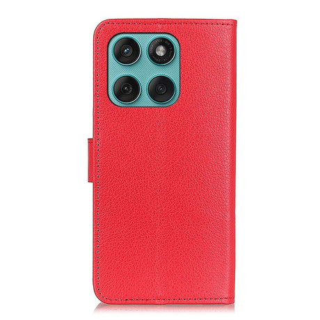 EIDERWOOD Motorola Edge 60 / Edge 60 Fusion Litchi Faux Leather Flip Case with Wallet & Stand Function - Red