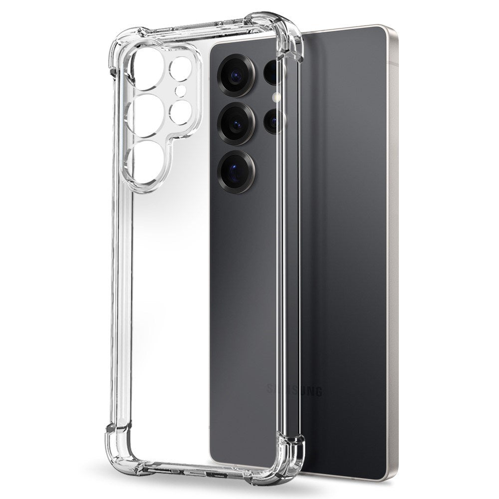 NORTHJO Samsung Galaxy S25 Ultra 2-in-1 Protection Set with Shock-Absorbing Flexible Plastic Case & Tempered Screen Protector Glass - Transparent