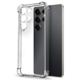 NORTHJO Samsung Galaxy S25 Ultra 2-in-1 Protection Set with Shock-Absorbing Flexible Plastic Case & Tempered Screen Protector Glass - Transparent