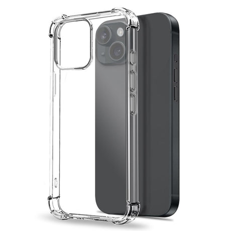 NORTHJO iPhone 15 3-in-1 Protection Set with Shock-Absorbing Flexible Plastic Case & Tempered Glass Screen Protector & Camera Lens Glass - Transparent
