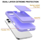 EIDERWOOD iPhone 16 Pro Max Flexible Plastic Case with Card Holder & Built-in Mirror - Purple