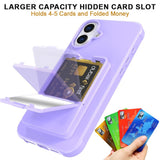 EIDERWOOD iPhone 16 Plus Flexible Plastic Case with Card Holder & Built-in Mirror - Purple