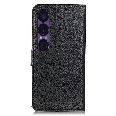 EIDERWOOD Sony Xperia 1 VII Faux Leather Flip Case with Cardholder & Stand Function - Black