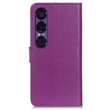 EIDERWOOD Sony Xperia 1 VII Faux Leather Flip Case with Cardholder & Stand Function - Purple