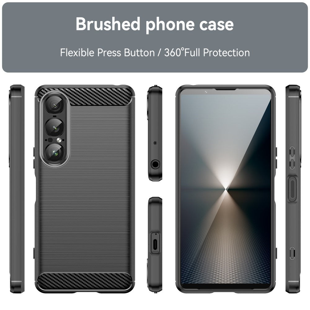 EIDERWOOD Sony Xperia 1 VII Brushed Carbon Case - Black