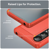 EIDERWOOD Sony Xperia 1 VII Brushed Carbon Case - Red