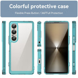 EIDERWOOD Sony Xperia 1 VII Hybrid Plastic Case - Transparent / Turquoise