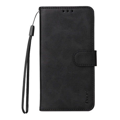 EIDERWOOD Motorola Edge 60 / Edge 60 Fusion 2-in-1 Faux Leather Flip Case with Screen Protector Glass - Black