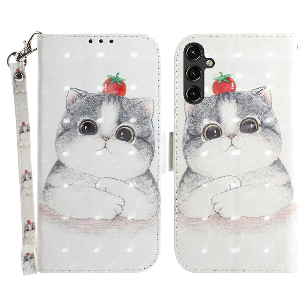 Samsung Galaxy A14 (5G) Leather Flip Case - Cute Cat