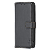 Motorola Edge 60 Pro BINFEN Faux Leather Flip Case with Card Holder & Stand Function - Black