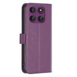 Motorola Edge 60 Pro BINFEN Faux Leather Flip Case with Card Holder & Stand Function - Dark Purple