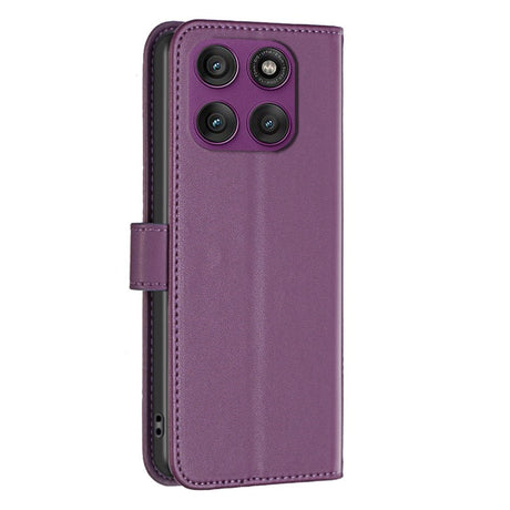 Motorola Edge 60 Pro BINFEN Faux Leather Flip Case with Card Holder & Stand Function - Dark Purple