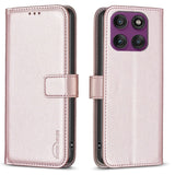 Motorola Edge 60 Pro BINFEN Faux Leather Flip Case with Card Holder & Stand Function - Rose Gold