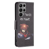 Samsung Galaxy S23 Ultra Flip Case m. Wallet - Angry Teddy Bear