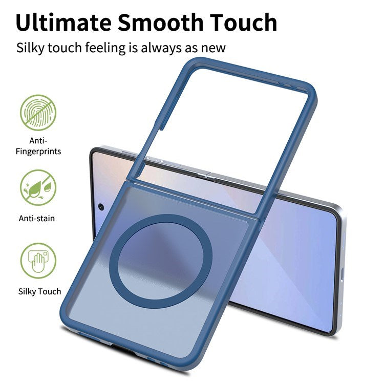 EIDERWOOD Samsung Galaxy Z Flip7 Matte Hybrid Case - MagSafe Compatible - Transparent / Blue