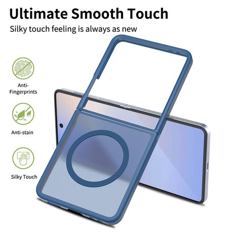 EIDERWOOD Samsung Galaxy Z Flip7 Matte Hybrid Case - MagSafe Compatible - Transparent / Blue
