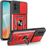 EIDERWOOD Samsung Galaxy Xcover 7 Pro Hybrid Tough Case with Kickstand & Cam Slider - Red
