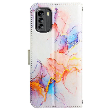 Nokia G60 Soft Leather Wallet Case - Marble - Multi