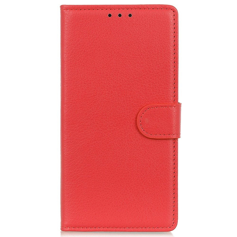 Samsung Galaxy S23 Ultra Litchi Leather Wallet Case - Red