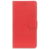 Samsung Galaxy S23 Ultra Litchi Leather Wallet Case - Red