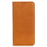 Samsung Galaxy S23 Magnetic Leather Flip Case w. Wallet - Brown