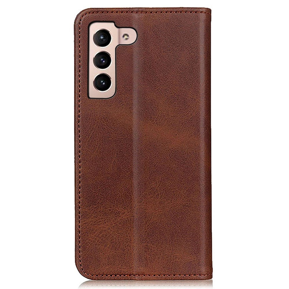 Samsung Galaxy S23 Magnetic Leather Flip Case w. Wallet - Coffee Brown