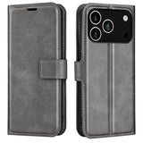 EIDERWOOD iPhone 17 Pro Max Faux Leather Flip Case with Stand & Card Holder - Grey