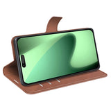 EIDERWOOD iPhone 17 Pro Max Faux Leather Flip Case with Stand & Card Holder - Light Brown