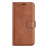 EIDERWOOD iPhone 17 Pro Max Faux Leather Flip Case with Stand & Card Holder - Light Brown