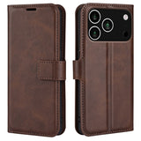 EIDERWOOD iPhone 17 Pro Max Faux Leather Flip Case with Stand & Card Holder - Brown