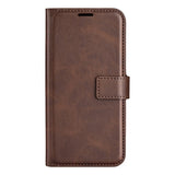 EIDERWOOD iPhone 17 Pro Max Faux Leather Flip Case with Stand & Card Holder - Brown