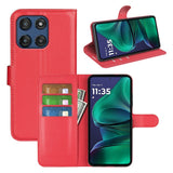 Motorola Moto G Stylus 5G (2025) EIDERWOOD Leather Flip Case with Cardholder & Stand Function - Red