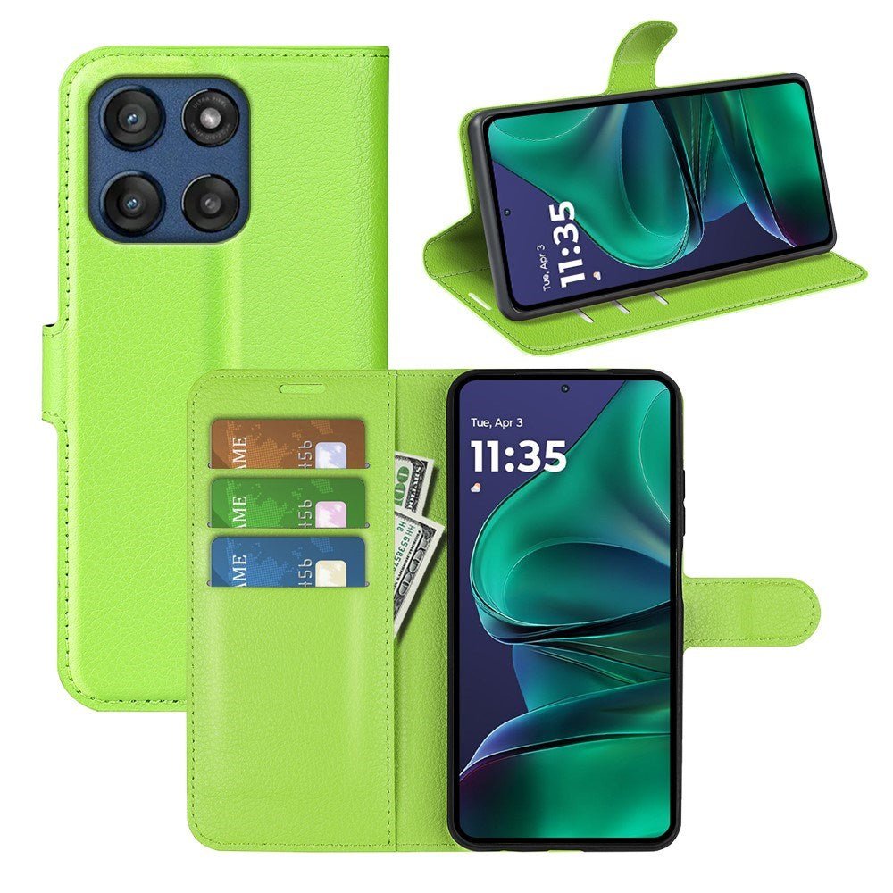 Motorola Moto G Stylus 5G (2025) EIDERWOOD Leather Flip Case with Cardholder & Stand Function - Green