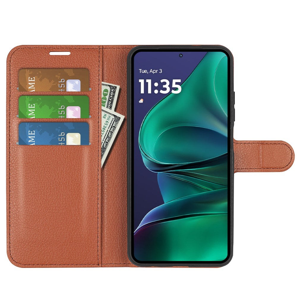 Motorola Moto G Stylus 5G (2025) EIDERWOOD Leather Flip Case with Cardholder & Stand Function - Brown