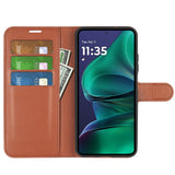 Motorola Moto G Stylus 5G (2025) EIDERWOOD Leather Flip Case with Cardholder & Stand Function - Brown