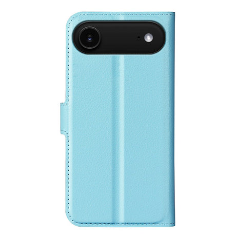 EIDERWOOD iPhone Air Litchi Flip Case with Built-in Card Holder & Stand Function - Blue